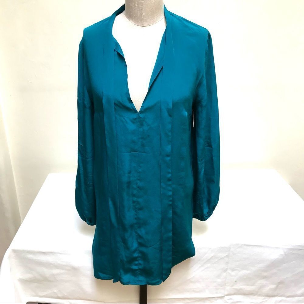 Amanda Uprichard silk Dess Blue Turquoise Small New